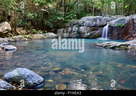 Tranquil blue waters of Rope falls, Paluma Range National Park, Rollingstone QLD, Australia Stock Photo