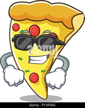 Super cool pizza slice character cartoon Stock Vector