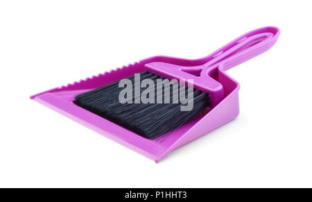 Set of red scoop and brush isolated on white background Stock Photo