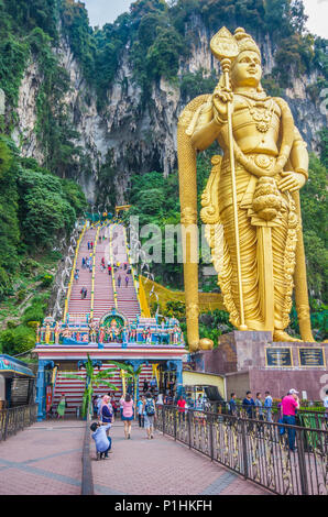 Batu Caves, Malaysia - The cave is one of the most popular Hindu shrines outside India, and is dedicated to Lord Murugan Stock Photo