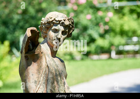 Botanical garden of Sežana, 19th century, Slovenia A 150-years old cedar, flowerbeds, blooming pergolas and the palmarium - garden of joy Stock Photo