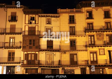 SPAIN - ARAGON - Calatayud (district) - Saragossa Zaragoza. Calatayud; Plaza de España; arquitectura popular. Stock Photo