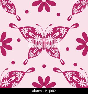 Beautiful seamless pattern with butterflies Stock Vector