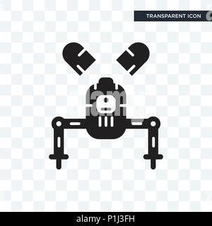 Robot vector icon isolated on transparent background, Robot logo concept Stock Vector