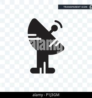 Satellite dish vector icon isolated on transparent background, Satellite dish logo concept Stock Vector
