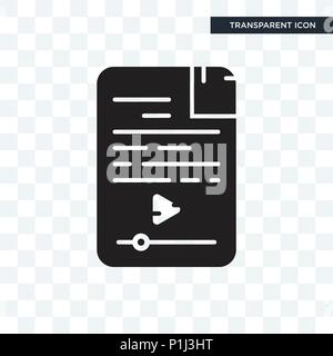 Audio file vector icon isolated on transparent background, Audio file logo concept Stock Vector