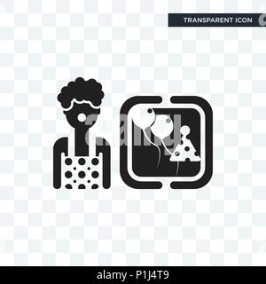 Clown vector icon isolated on transparent background, Clown logo concept Stock Vector