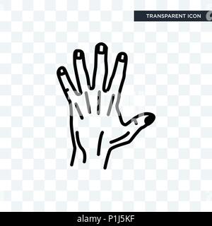 Men Hand vector icon isolated on transparent background, Men Hand logo concept Stock Vector