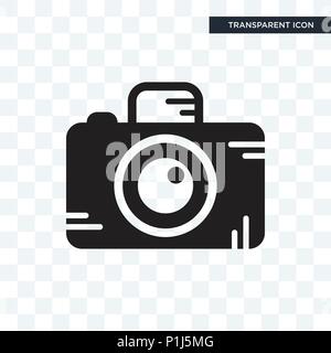 Photo camera vector icon isolated on transparent background, Photo camera logo concept Stock Vector