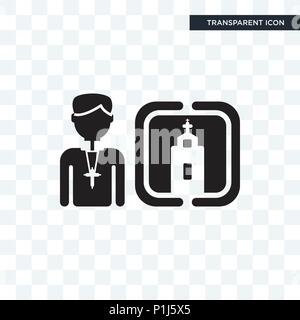 Priest vector icon isolated on transparent background, Priest logo concept Stock Vector