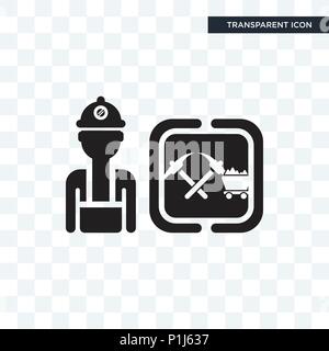 Miner vector icon isolated on transparent background, Miner logo concept Stock Vector