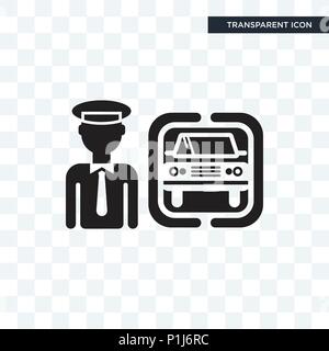 chauffeur icon, black vector sign with editable strokes, concept ...