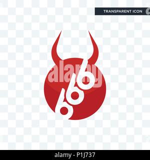 666 vector icon isolated on transparent background, 666 logo concept Stock Vector