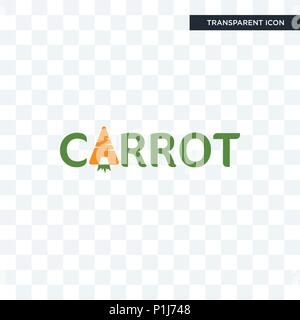 carrot vector icon isolated on transparent background, carrot logo concept Stock Vector