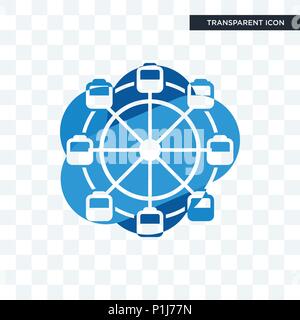 ferris wheel vector icon isolated on transparent background, ferris wheel logo concept Stock Vector
