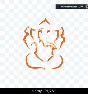 ganesh ji vector icon isolated on transparent background, ganesh ji logo concept Stock Vector