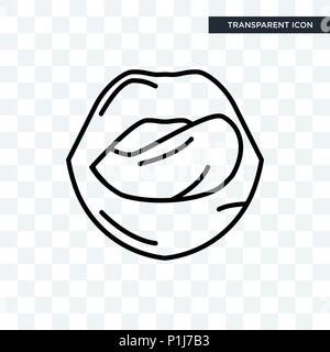 Tongue and Mouth vector icon isolated on transparent background, Tongue and Mouth logo concept Stock Vector
