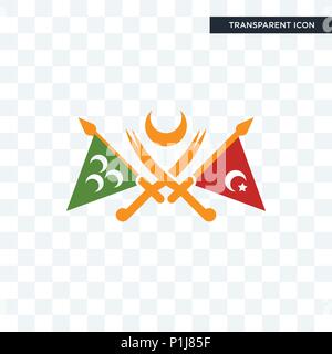 ottoman empire vector icon isolated on transparent background, ottoman empire logo concept Stock Vector