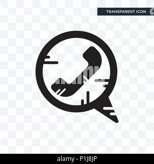 Phone call vector icon isolated on transparent background, Phone call logo concept Stock Vector