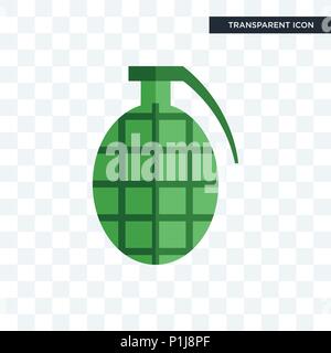grenade vector icon isolated on transparent background, grenade logo concept Stock Vector