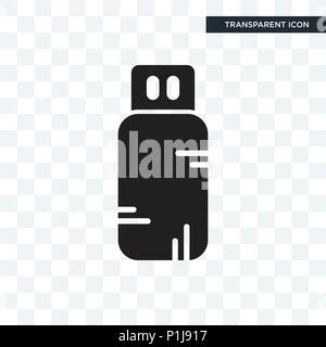 Pendrive vector icon isolated on transparent background, Pendrive logo concept Stock Vector