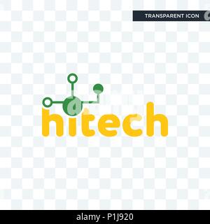 hitech vector icon isolated on transparent background, hitech logo concept Stock Vector