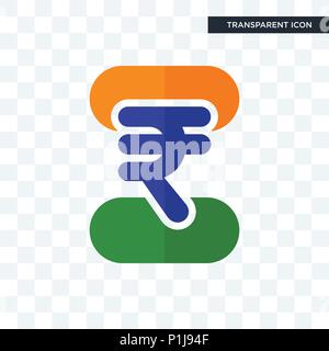 indian rupee vector icon isolated on transparent background, indian rupee logo concept Stock Vector