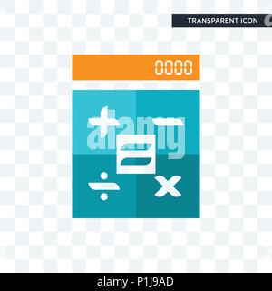 calculator vector icon isolated on transparent background, calculator logo concept Stock Vector