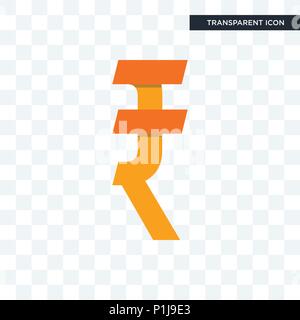 rupee vector icon isolated on transparent background, rupee logo concept Stock Vector