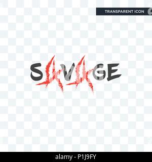 savage vector icon isolated on transparent background, savage logo concept Stock Vector