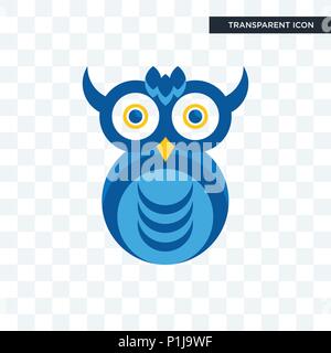 owl company vector icon isolated on transparent background, owl company logo concept Stock Vector