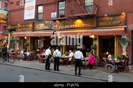 Ristorante Da Gennaro, Italian restaurant on Mulberry Street, Little Italy New York city, USA Stock Photo