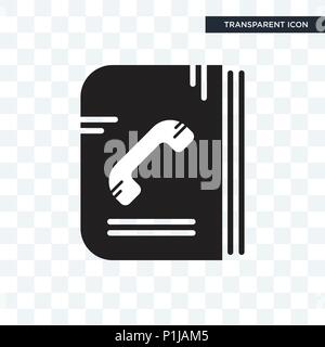 Phone book vector icon isolated on transparent background, Phone book logo concept Stock Vector
