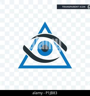 third eye vector icon isolated on transparent background, third eye logo concept Stock Vector