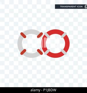 life preserver vector icon isolated on transparent background, life preserver logo concept Stock Vector