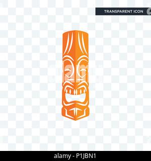 tiki vector icon isolated on transparent background, tiki logo concept Stock Vector