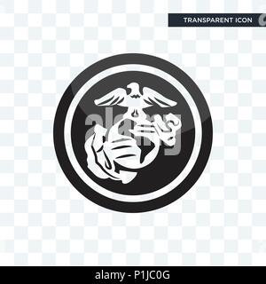usmc vector icon isolated on transparent background, usmc logo concept Stock Vector