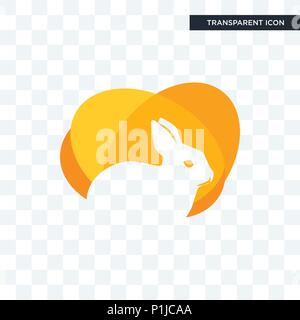rabit vector icon isolated on transparent background, rabit logo concept Stock Vector