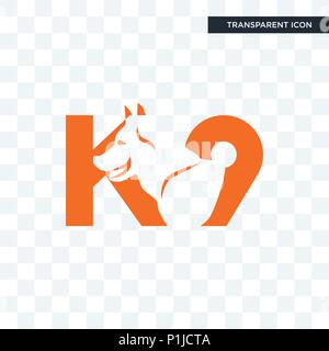 k9 vector icon isolated on transparent background, k9 logo concept Stock Vector