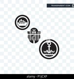 Sailor vector icon isolated on transparent background, Sailor logo concept Stock Vector