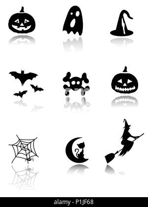 Halloween icons set. Vector illustration Stock Vector
