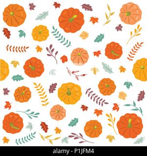 Pattern with pumpkins, vector illustration Stock Vector