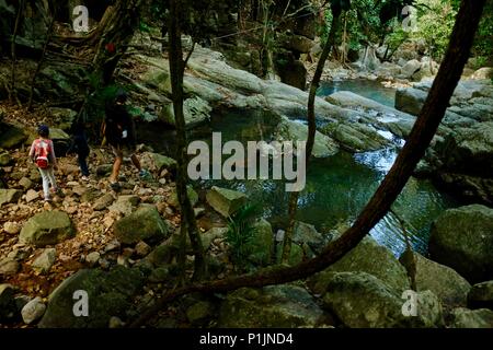 Tranquil blue waters of Rope falls, Paluma Range National Park, Rollingstone QLD, Australia Stock Photo