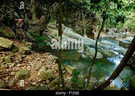 Tranquil blue waters of Rope falls, Paluma Range National Park, Rollingstone QLD, Australia Stock Photo