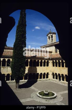 Santo Domingo de Silos, monastery romanesque cloister. Stock Photo