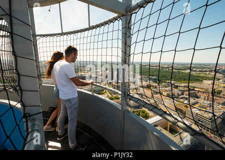 View of Berlin Hi-Flyer observation balloon platform in Mitte Berlin, Germany Stock Photo