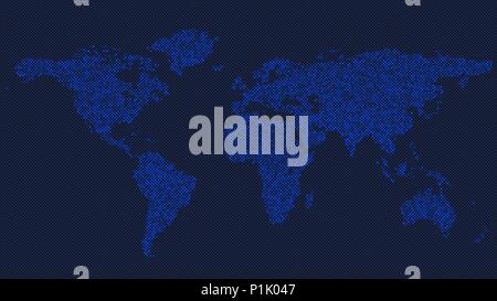 Halftone world map background from dots Stock Vector Image & Art - Alamy