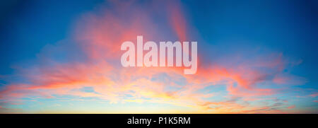Color only sky with red and orange clouds Stock Photo