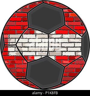 Switzerland flag with soccer ball background - Illustration,  Soccer football ball with Swiss flag,  Switzerland flag in brick style Stock Vector