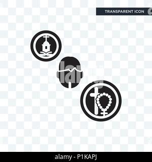 Priest vector icon isolated on transparent background, Priest logo concept Stock Vector